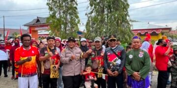Ratusan Warga LDII Nabire Barat Antusias Ikuti Jalan Santai Sambut HUT ke-81 RI